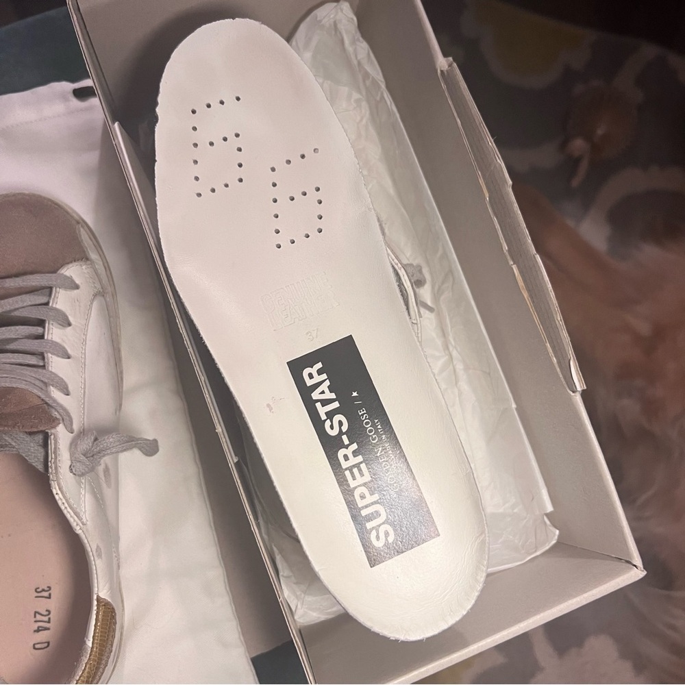 Golden Goose SUPER STAR White and Brown Sneakers - Picture 13 of 15